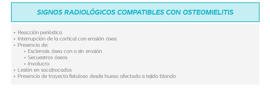 úlceras en los pies - signos radiológicos compatibles con osteomielitis